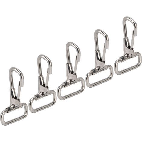 pieces 304 stainless steel metal carabiner clips for keychains attaching to dog leash collars 29mm (1/5)