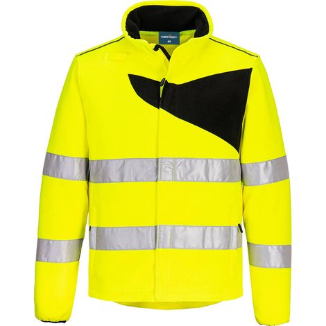 Polar PW2 Hi-Vis: Forro Polar de Alta Visibilidad / Amarillo Negro / XXXL