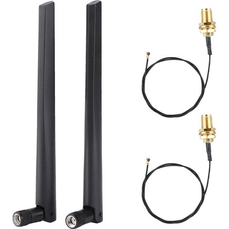 Câble réseau sans fil M.2/NGFF 2 pièces et antenne 2x5DBi pour Intel 9560NGW/9260AC/7265AC