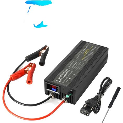 Chargeur de batterie, capacité de 100A, tension et courant réglables, DL60A 12.8V Clip, prise EU (1/2)