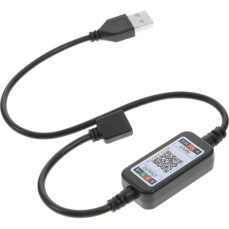 Controller USB wireless intelligente per strisce LED RGB, 4 pin, modalità musica e regolazione della velocità del colore, adatto per camera da letto e ufficio, materiale ABS e lega di rame (1/5)