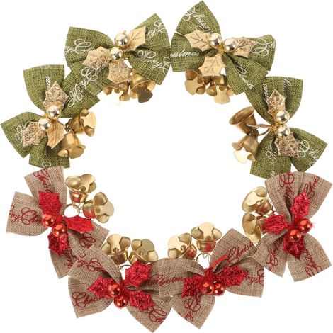 8 Ensembles Lot De 8 Nœuds De Noël pour Sapin De Noël Décorations De Cloches Nœuds De Porte Guirlandes s Grands s pour s Géants Couronnes De 8 pièces 8