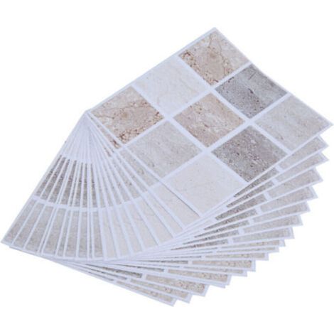 Lot de 18 autocollants de transfert pour carrelage mosaïque, pour salle de bain, cuisine, maison (10 x 10 cm) (1/4)