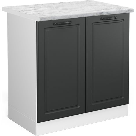 Armario bajo para fregadero R-Line, Antracita casa de campo, 80 cm , ET Mármol, Vicco (1/5)