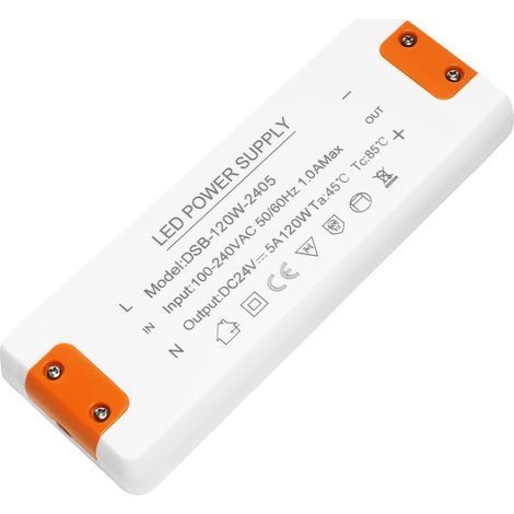 Transformateur 220V 24V LED 120W,alimentation 24v 120w 5A,led driver 24 v,convertisseur 220v 24v,Convertisseur De Tension AC à DC Adaptateur Transfo (1/5)