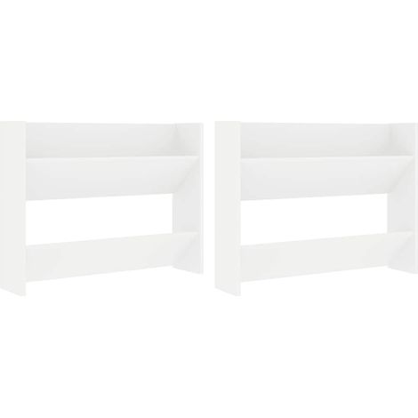 Maison Exclusive - Scarpiere a Muro 2pz Bianche 80x18x60 cm in Legno Multistrato (1/5)
