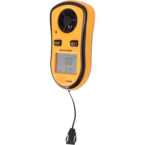 Anémomètre numérique portable, mini-indicateur de vitesse du vent, de température et de puissance avec écran LCD. (1/5)
