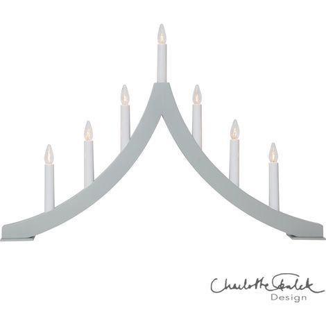 Star Trading Arc de lumière Pagod, gris, bois, 7 flammes, 60cm