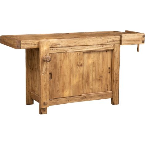 Biscottini – Table de travail haute 184x92x74 cm – Établi en bois de tilleul massif – Design artisanal Made in Italy – Parfait pour cuisine et restaurant