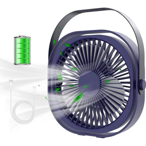 Ventilateur USB, Ventilateur de Table Mini Ventilateur, 3 Vitesse Ventilateur Silencieux, Portable Rechargeable Ventilateur USB, Ventilateur pour Bureau, Voyage, Maison (1/5)
