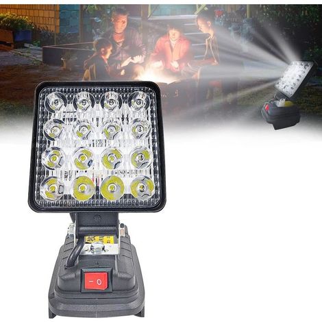 Lampe pour Makita 18V, 27W, projecteur de travail LED multifonctionnel alimenté par batterie, lampe de chantier portable, lampe torche pour batterie lithium-ion Makita 18V (1/5)