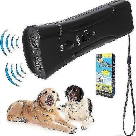 Dispositif anti-aboiements ultrasonique 3 en 1 pour chiens, outil de dressage portable. (1/5)