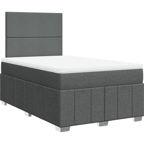 Boxspringbett mit Matratze Dunkelgrau 120x200 cm Stoff vidaXL (1/5)