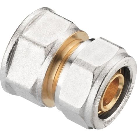 Cornat Schraub-Kupplung komplett ø 20 mm 1/2 IG Messing vernickelt Schraubfittings