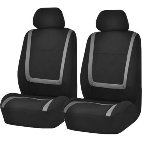 Coprisedili anteriori in tessuto Ulisem, schienale basso con poggiatesta removibile, vestibilità universale, lavabili e traspiranti, per SUV, berline e furgoni, grigio. (1/5)