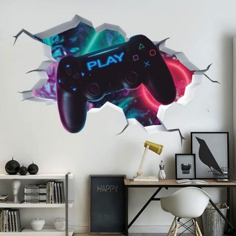 Autocollant mural 3D gamer - Unbrand - 1 feuille - 5032 cm - Décoration murale - Chambre garon - Salon moderne (1/5)