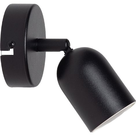 Applique Murale Moderne en Métal Noir avec Spot Orientable GU10