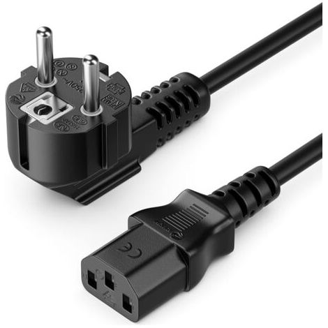 3m Câble d'alimentation Contact de Protection Fiche Type F, Le Connecteur d'alimentation C13 Connecteur Femelle PC Moniteur d'Ordinateur Imprimante Beamer - Noir