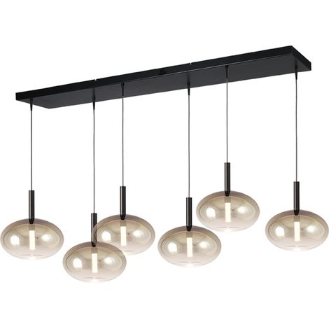 Lampe pendante 6L Ø24cm Lido Onion avec du verre doré qui s’estompe. - 2861-05-02-130-25-63 (1/2)