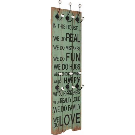 Porte-manteau mural avec 6 crochets 120 x 40 cm HAPPY LOVE (1/5)