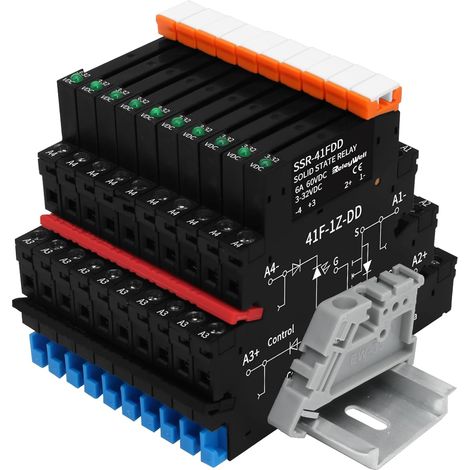 (10pcs) Solid State Relais DD 3.3V 3V 5V 12V 24V 1.5A,Relais de signalisation pour PLC,Sans contact DC à DCEntrée:3-32VDCSortie:5-60VDCDin Rail,Rail DIN,Relais semi-conducteur,Relay (1/5)