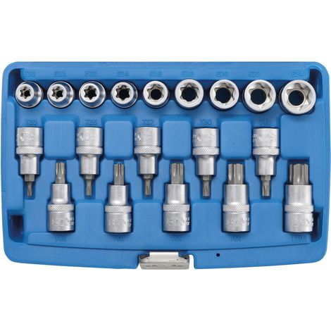 Inserti e bussole torx presenti in confezione BGS Technic quadrato 1/2