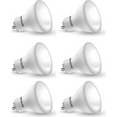 Ampoule Led Gu10 - 5 W - 400 Lm - Blanc Chaud 3000 K - Pour Éclairage Intérieur - Lot De 6 (1/5)