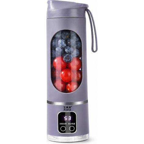 Blender Portable Aleld USB Rechargeable, 12 Lames, Broyage de Glace, 7,4 V 1500 mAh, Violet (1/5)