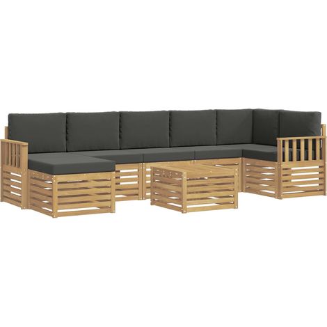 vidaXL Ensemble de canapés d'extérieur 8 pc Blanc et anthracite