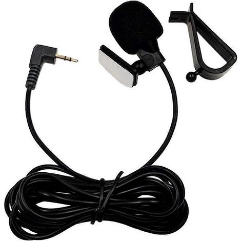 PVC-verkabeltes Mini-Automikrofon mit 3,5-mm-Stereo-/Mono-Klinkenstecker, externes Mikrofon für Auto-DVD-Player – 3-poliger Stereo-Anschluss – 2,5-mm-Winkelstecker