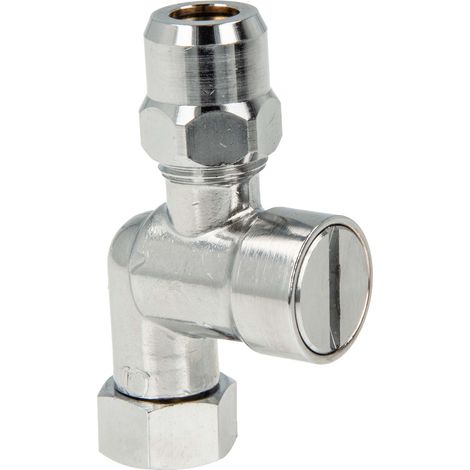 tecuro Winkel-Verschraubung mit Filter 3/8 Zoll Überwurfmutter x Quetschverschraubung Ø 10 mm/3/8 Zoll AG, Messing verchromt