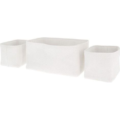 Lot de 3 paniers souples Noah blancs - COMPACTOR - 26 x 19 x H.14.5 CM - Blanc (1/4)