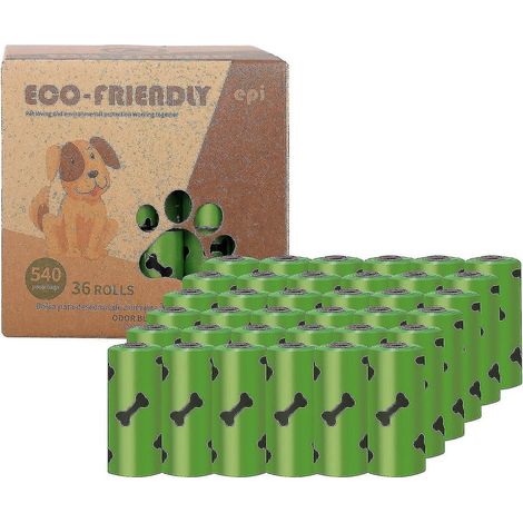 Sacs Pour Déchets Canins - Biodégradables - 30 % Plus Épais - Pour Distributeurs Standard - 36 Rouleaux