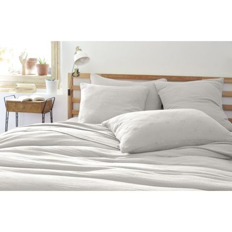 Taie d'oreiller Gaze de Coton 60 x 60 cm Gaia Boho Nuage (1/3)