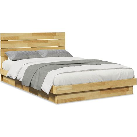 Maison Exclusive - Massivholzbett mit Kopfteil ohne Matratze 120x
