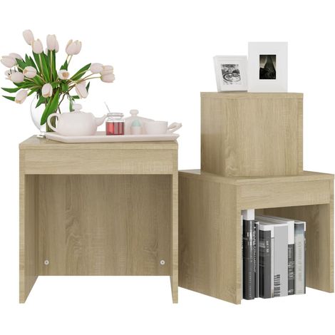 Tables gigognes 3 pcs Chêne sonoma (1/5)