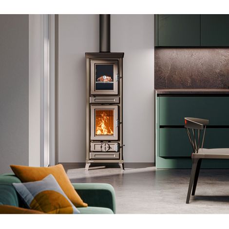 Poêle à bois avec four en fonte - THERMOROSSI Agnese Evo6 Easy 7.5 kW