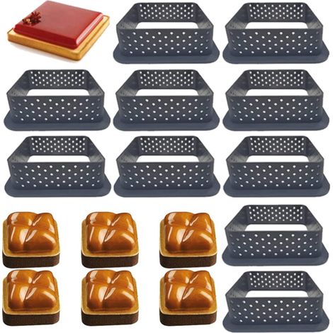 10 cercles à pâtisserie ronds en plastique pour mousse, outils de pâtisserie et de cuisine maison (82 x 82 x 20 mm). (1/5)