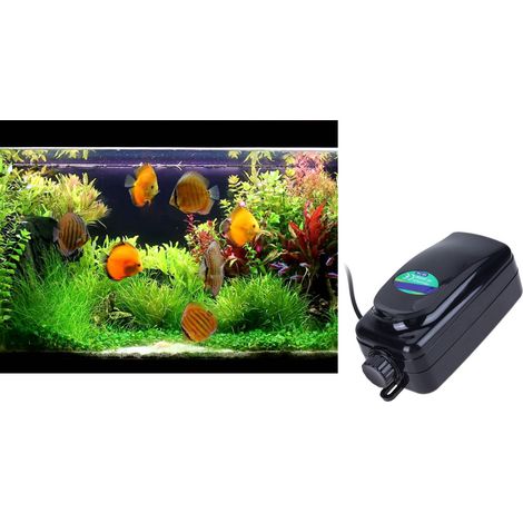 Pompa d'aria acquario 12w ossigeno 2x4.5L/min aeratore bolle DN-848 (1/5)