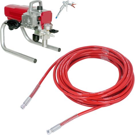 Accessoires pour pulvérisateur sans air, tuyau haute pression, peinture, peinture latex, revêtement, tuyau pour pulvérisateur de mastic, 15 mètres, connecteur 1/4 mètre, rouge. (1/5)