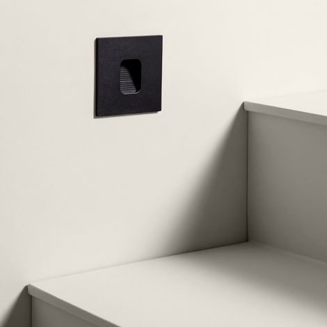 Baliza Exterior LED 2W Empotrable Pared Cuadrado Olite 4000K Negro Blanco Neutro