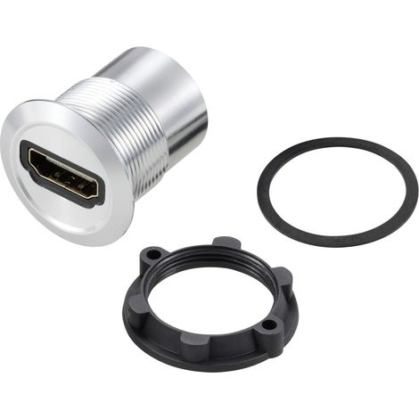 TRU COMPONENTS TC-11980452 HDMI Panel-Adapter Buchse HDMI-Buchse - HDMI-Buchse Silber Inhalt: 1 St (1/2)