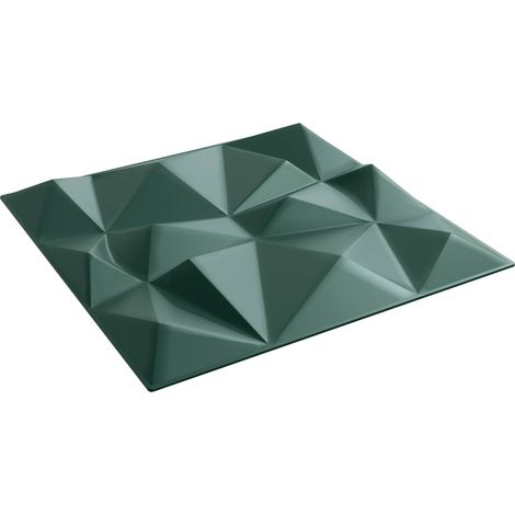 Wandpaneele 12 pcs Diamant Grün 50 x 50 cm XPS Schaum