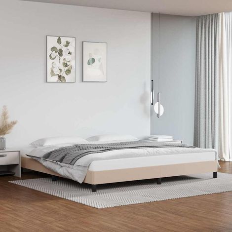 Cadre de lit sans matelas cappuccino 200x200 cm similicuir (1/5)