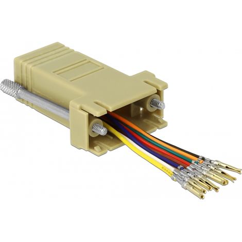 Delock adaptador sub-d 9 pin hembra a rj45 hembra kit de montaje gris