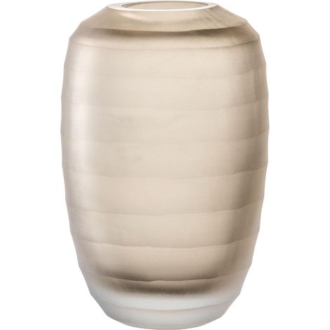 Vase coloré en verre avec relief extérieur fait main Beige Hauteur 16 cm Diamètre 10 cm (1/5)