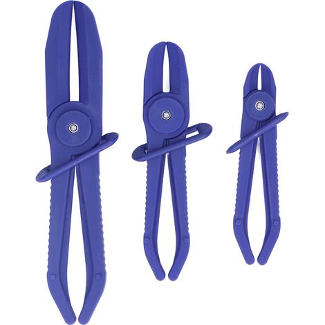 3-teiliges Set flexibler Schlauchschellen, nylonisolierte Bremsschlauchschellen, Kraftstoffschlauchschellen, verschiedene Größen, blau (1/5)
