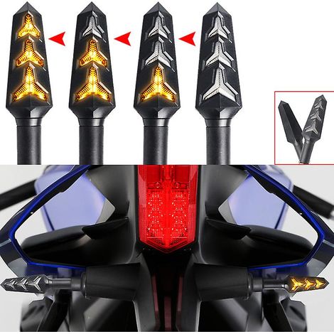 Lot de 4 clignotants pour moto, scooter, quad, cruiser et tout-terrain, 12 V, 12 LED