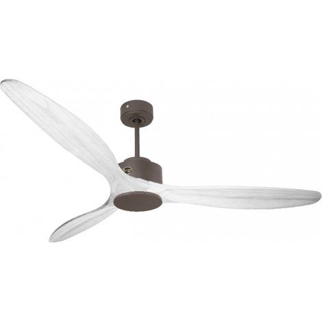 Modulo de KlassFan - Super destratificateur et ventilateur DC 166 cm Chocolat pales bois blanc sans Lumière 30 à 60 m²