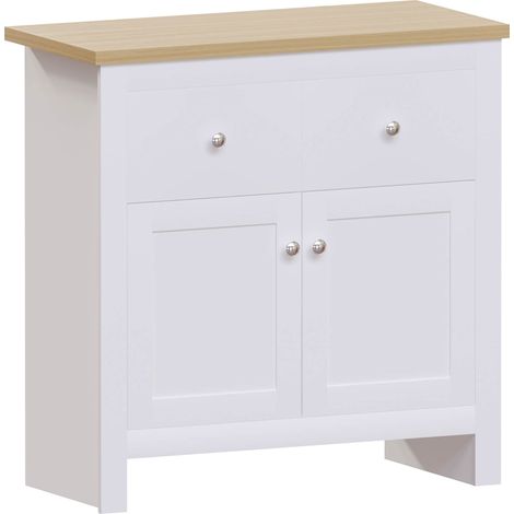 Arlington Sideboard 2 Drawer 2 Door Cabinet Cupboard Storage, White (1/5)